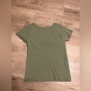 Free People intimately free crop stretchy top textured medium/large sage green
